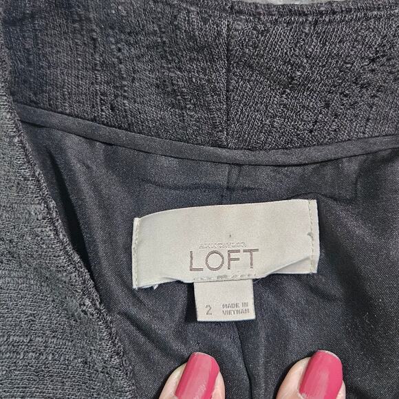 Ann Taylor LOFT Women’s Black Textured One Button Blazer Jacket Size 2 Workwear - Picture 5 of 10